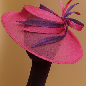 Chapeau Cérémonie Sisal Fuchsia Prune