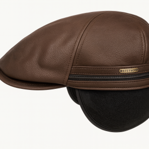 Stetson – Casquette bec-de-canard cuir & tissu